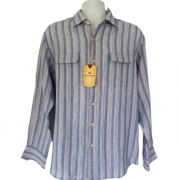 Tommy Bahama Other - NWT Tommy Bahama BELIZE ME STRIPE Long Sleeve Linen Shirt  – Size Medium